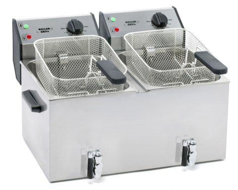 Frytownica nastawna, 2-komorowa z kranem, V 2x8 l, P 6.8 kW Frytownica nastawna, 2-komorowa z kranem, V 2x8 l, P 6.8 kW