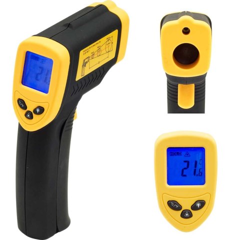 Termometr elektroniczny, bezdotykowy, zakres od -50°C do +380°C Termometr elektroniczny, bezdotykowy, zakres od -50°C do +380°C