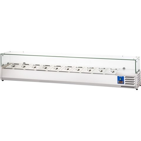 Witryna chłodnicza nadstawna z szybą, L 2000 mm, 10 x GN 1/4 Witryna chłodnicza nadstawna z szybą, L 2000 mm, 10 x GN 1/4