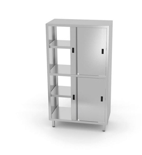 Szafa przelotowa z przegrodą i drzwiami suwanymi - skręcana, HENDI, Kitchen Line, 1000x600x(H)1800mm Szafa przelotowa z przegrodą i drzwiami suwanymi - skręcana, HENDI, Kitchen Line, 1000x600x(H)1800mm