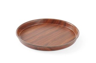 Taca antypoślizgowa okrągła z wysokim rantem Montana, orzech 360x30mm
