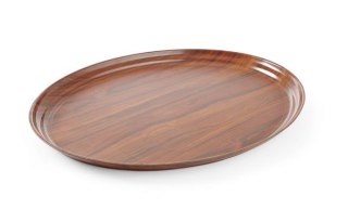 Taca antypoślizgowa owalna Montana, orzech 290x210mm