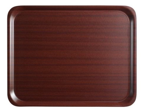 Taca laminowana Mykonos z antypoślizgową powierzchnią, mahoń prostokątna 370x530mm mahoń Taca laminowana Mykonos z antypoślizgową powierzchnią, mahoń prostokątna 370x530mm mahoń