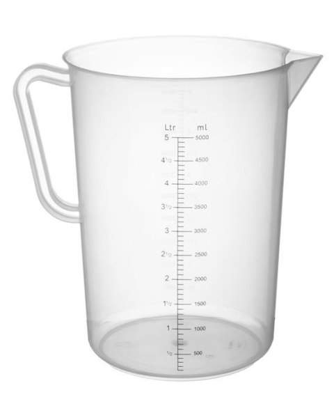 Miarka polipropylenowa podziałką 5 l Miarka polipropylenowa podziałką 5 l
