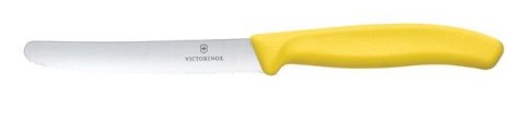 Victorinox Swiss Classic Nóż do pomidorów, zaokrąglony czubek, ząbkowany, 11 cm, żółty Victorinox Swiss Classic Nóż do pomidorów, zaokrąglony czubek, ząbkowany, 11 cm, żółty