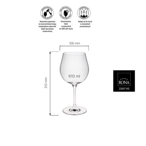 Kieliszek do wina Burgund, 610ml