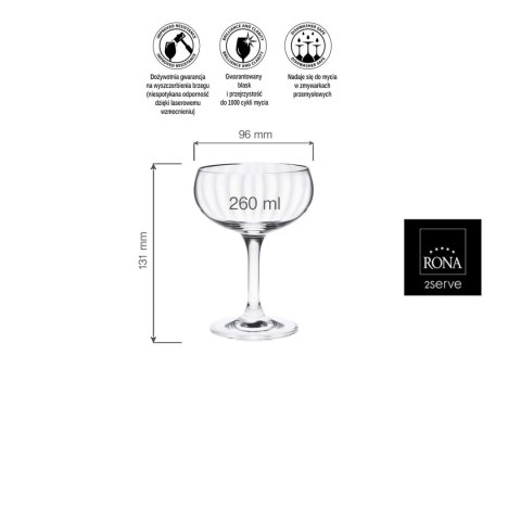 Kieliszek/czarka szampana Classic Cocktails Optic