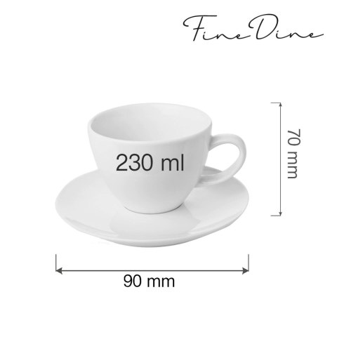 Filiżanka elegancka ze spodkiem Bianco 230ml