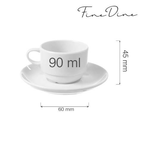 Filiżanka sztaplowana ze spodkiem Bianco 90ml
