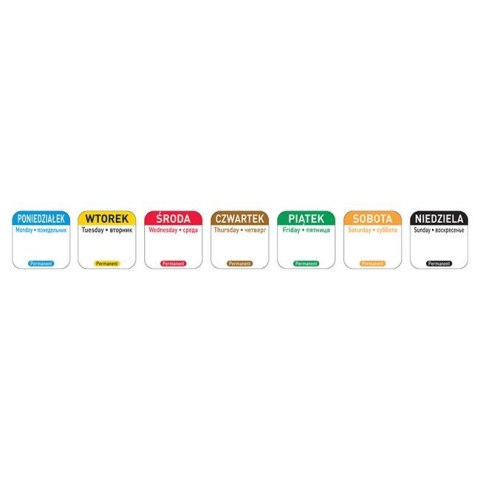 Etykiety Food Safety, wielorazowe Środa Etykiety Food Safety, wielorazowe Środa