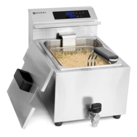 Frytownica z panelem cyfrowym Mastercook z kranem spustowym pojemność 2x8l Frytownica z panelem cyfrowym Mastercook z kranem spustowym pojemność 2x8l