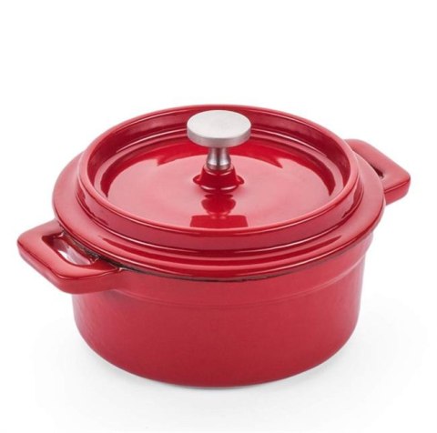Garnek żeliwny emaliowany, HENDI, 0,2L, czerwony, 130x100x(H)48mm Garnek żeliwny emaliowany, HENDI, 0,2L, czerwony, 130x100x(H)48mm