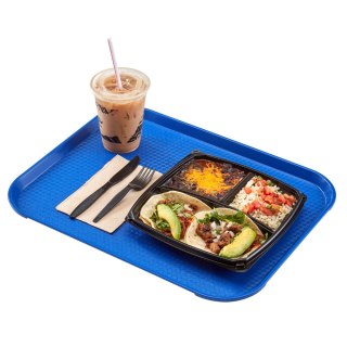 Taca z polipropylenu Fast Food, fakturowana powierzchnia niebieska