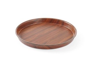 Taca antypoślizgowa okrągła z wysokim rantem Montana, orzech 360x30mm