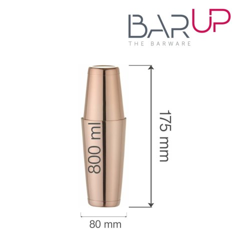 Shaker bostoński Tin Tin, 800ml, miedziany Bar Up Shaker bostoński Tin Tin, 800ml, miedziany Bar Up