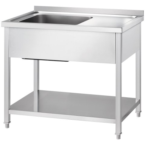 Stół ze zlewem 1-kom.(L),z półką 1200x600x850 mm skręcany Gredil Stół ze zlewem 1-kom.(L),z półką 1200x600x850 mm skręcany Gredil