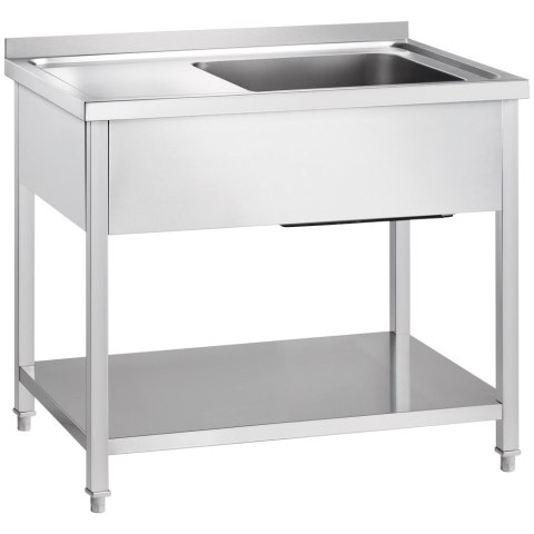 Stół ze zlewem 1-kom.(P),z półką 1200x600x850 mm skręcany Gredil Stół ze zlewem 1-kom.(P),z półką 1200x600x850 mm skręcany Gredil
