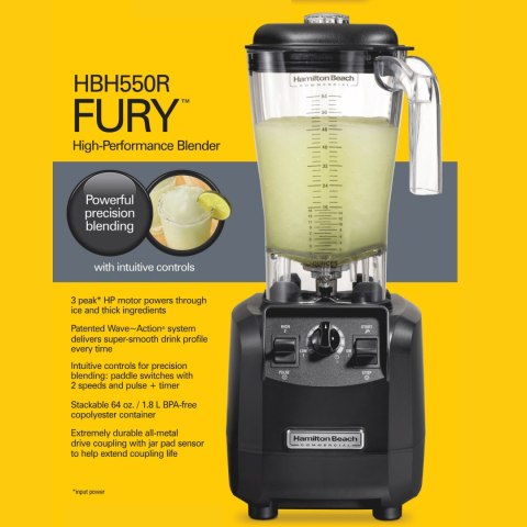 Blender barmański HBH550R-CE Fury® 1.8l 880W, Hamilton Beach Commercial Hamilton Beach Commercial