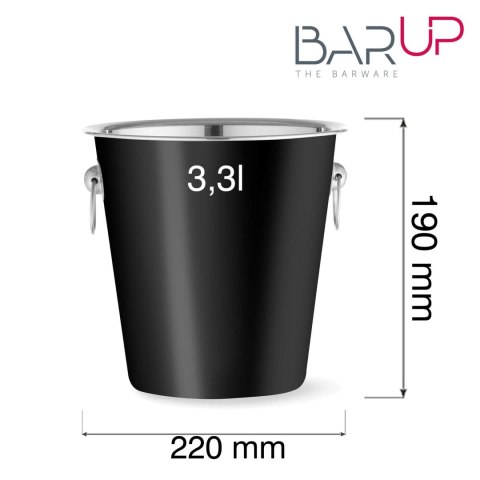 Wiadro do szampana, BarUp, 3,3L, czarny, ⌀220x(H)190mm BarUp Wiadro do szampana, BarUp, 3,3L, czarny, ⌀220x(H)190mm BarUp