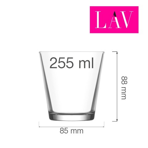 Szklanka do whiskey Helsinki 255 ml, LAV (dawniej LV-HER230Z) LAV Szklanka do whiskey Helsinki 255 ml, LAV (dawniej LV-HER230Z) LAV