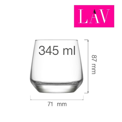 Szklanka do whiskey Lyon 345 ml, LAV (dawniej LV-LAL361Z) LAV Szklanka do whiskey Lyon 345 ml, LAV (dawniej LV-LAL361Z) LAV