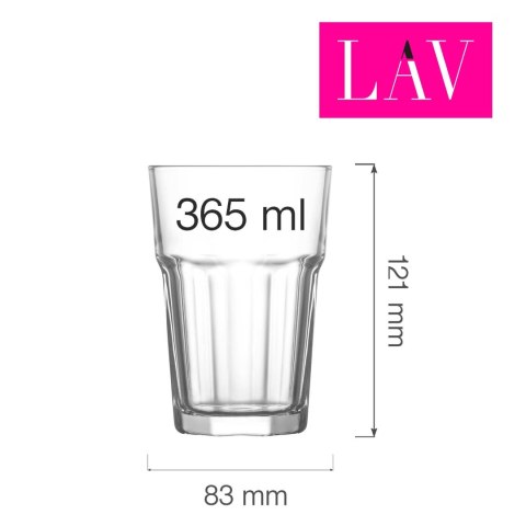 Szklanka wysoka Amsterdam 365 ml, LAV (dawniej LV-ARA265Z) LAV