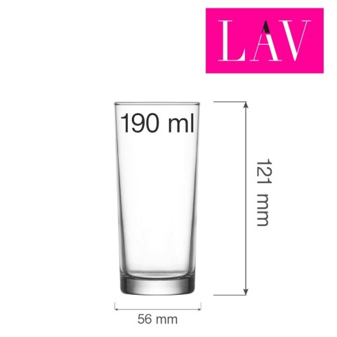 Szklanka wysoka Bern 190ml, LAV (dawniej LV-SUM330A) LAV Szklanka wysoka Bern 190ml, LAV (dawniej LV-SUM330A) LAV