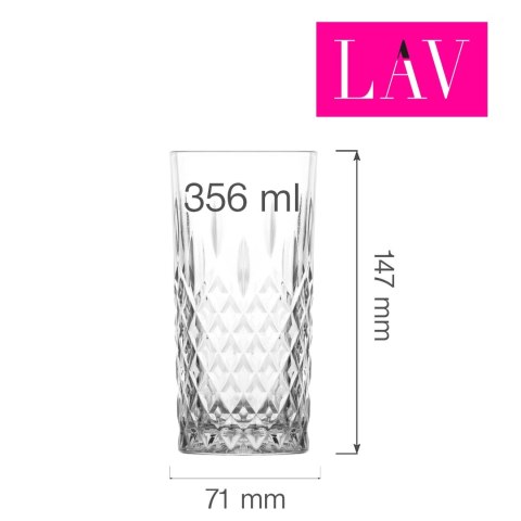 Szklanka wysoka Edinburgh 356 ml, LAV (dawniej LV-ODN440XZ) LAV