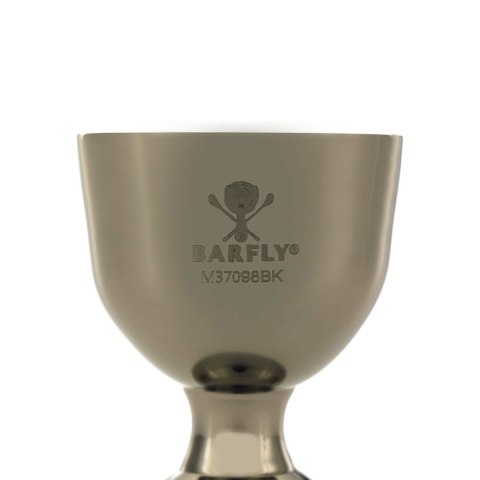 Miarka barmańska Bell z prostą krawędzią, czarna, BarFly, 25/50ml BarFly