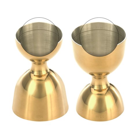 Miarka barmańska Bell z prostą krawędzią, złota, BarFly, 25/50ml BarFly Miarka barmańska Bell z prostą krawędzią, złota, BarFly, 25/50ml BarFly