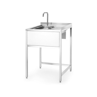 Narożny stół Oxygen Hybrid z ukrytą komorą zlewową i myjką do płukania dzbanków, 650x650x(h)900mm Barmatic