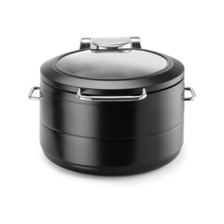 Podgrzewacz indukcyjny okrągły ze szklaną pokrywą De Luxe Black, 9l Fine Dine
