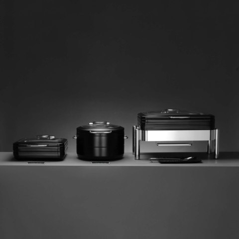 Podgrzewacz indukcyjny ze szklaną pokrywą De Luxe Black, GN 2/3 Fine Dine Podgrzewacz indukcyjny ze szklaną pokrywą De Luxe Black, GN 2/3 Fine Dine