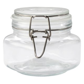 Słoik z klamrą, kwadrat, 500 ml (kpl. 4 szt)