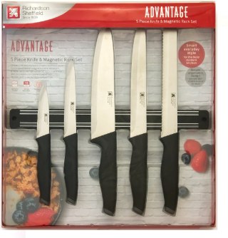 Zestaw noży kuchennych 5 cz. Zlistwą magnetyczną ADVANTAGE