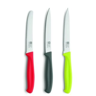 Zestaw 3 noży uniwersalnych różne kolory HOUSEHOLD KNIVES