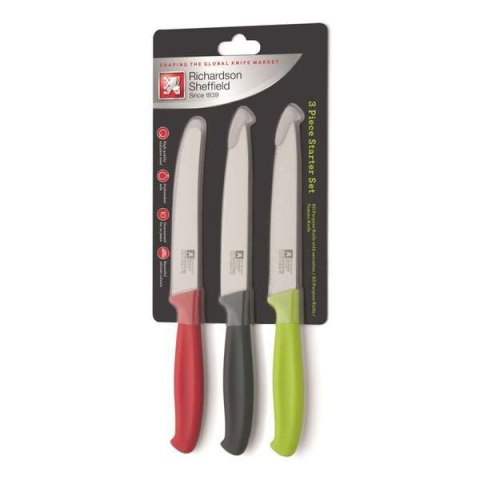 Zestaw 3 noży uniwersalnych różne kolory HOUSEHOLD KNIVES