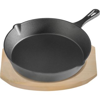 Patelnia żeliwna z podstawą drewnianą, Ø 255 mm Stalgast