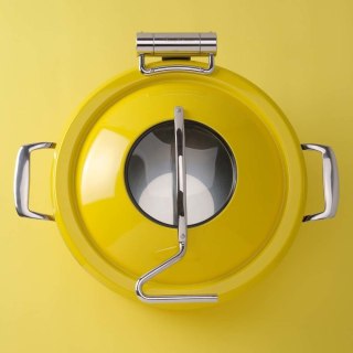 Podgrzewacz z szybą okrągły 4,5 l bez wkładu, żółty Fine Dine