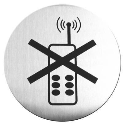 Tabliczka informacyjna samoprzylepna - zakaz używania telefonów komórkowych Tabliczka informacyjna samoprzylepna - zakaz używania telefonów komórkowych